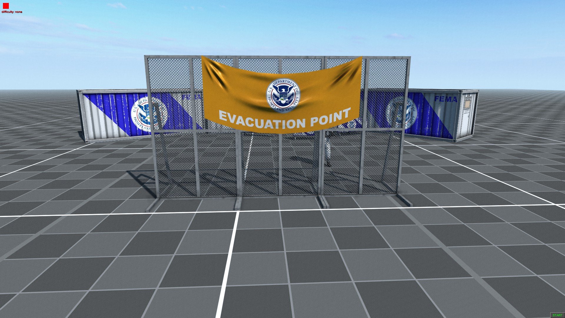 medium-sized evacuation point banner