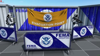 medium-sized evacuation point banner