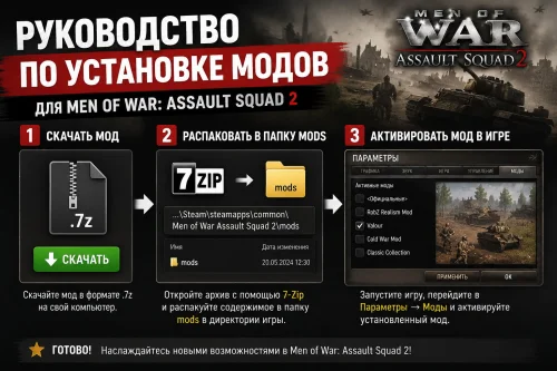 Руководство по установке модов для игры Men of War: Assault Squad 2
